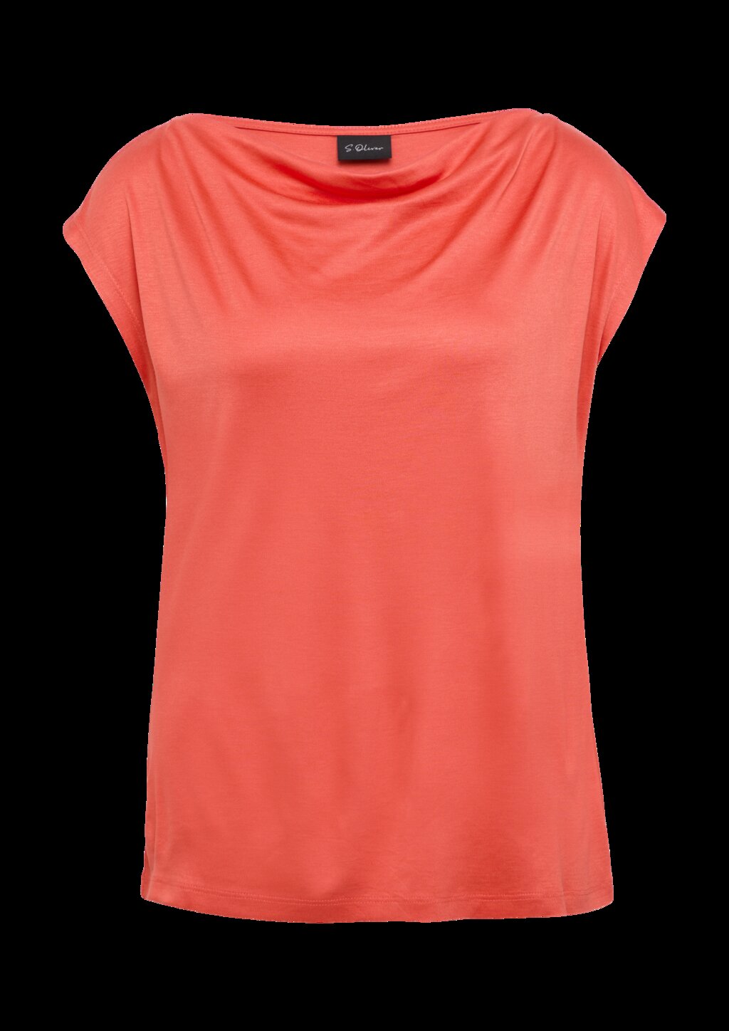 Shirt aus Viskose mit Wasserfall-Ausschnitt