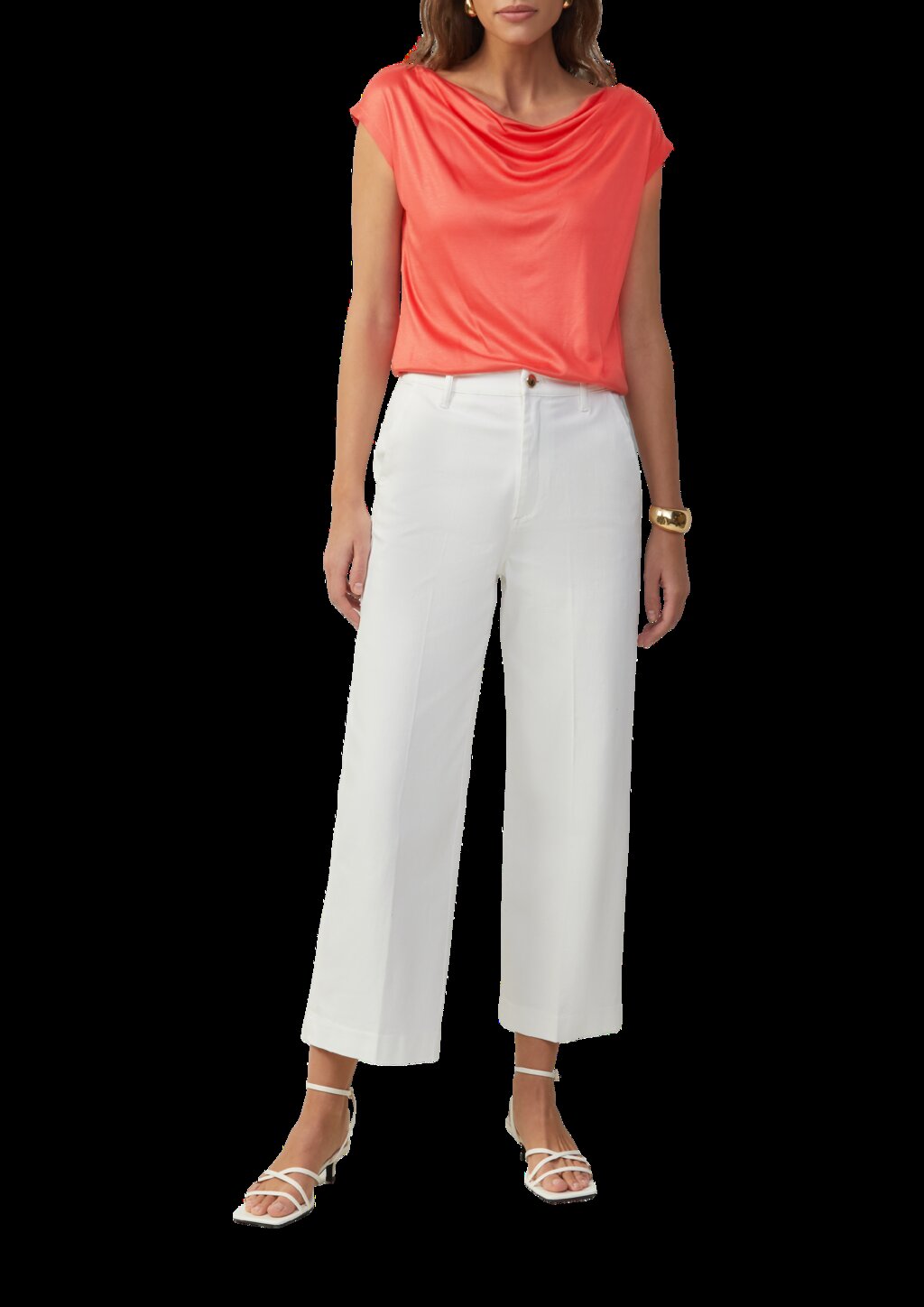 Shirt aus Viskose mit Wasserfall-Ausschnitt