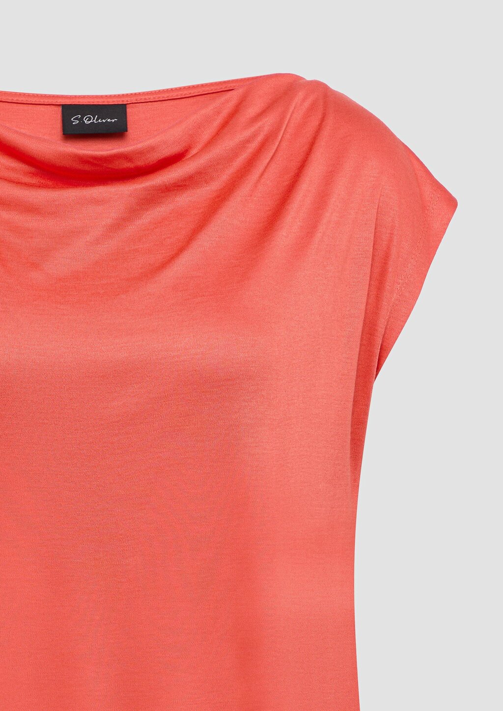 Shirt aus Viskose mit Wasserfall-Ausschnitt