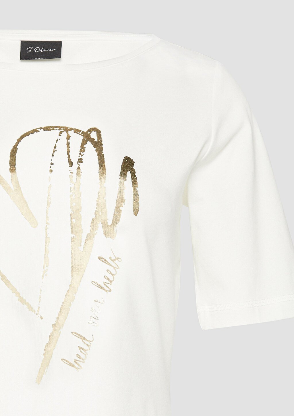 T-Shirt aus Baumwollmix mit Metallic-Print