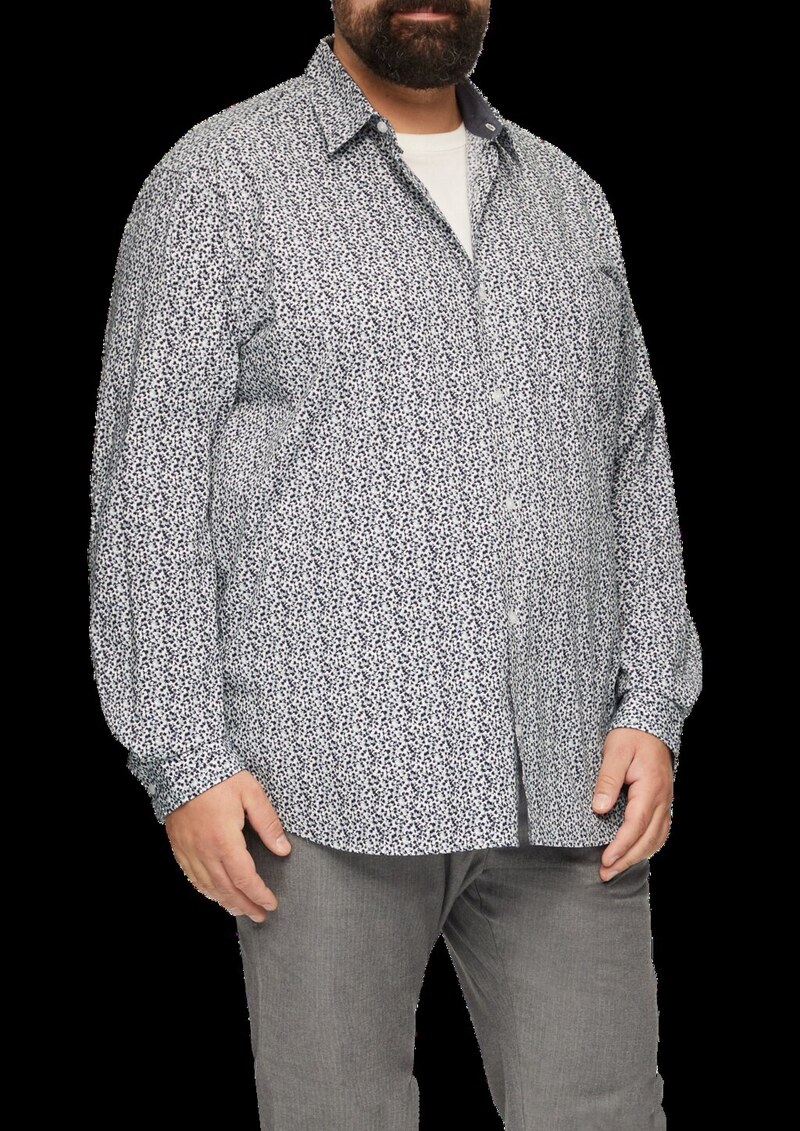 Slim Fit: Gemustertes Hemd mit Kentkragen