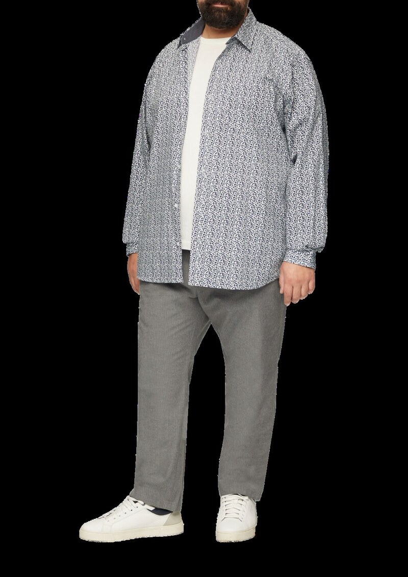 Slim Fit: Gemustertes Hemd mit Kentkragen