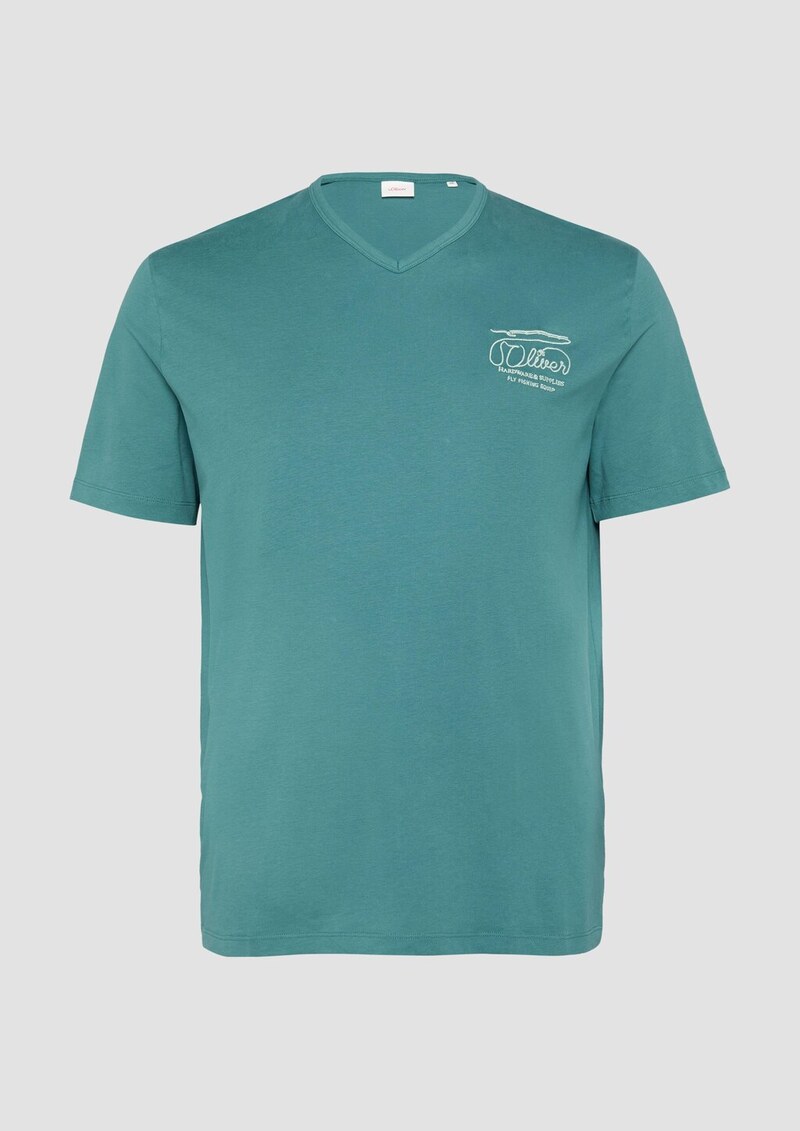 T-Shirt mit Logo-Stickerei