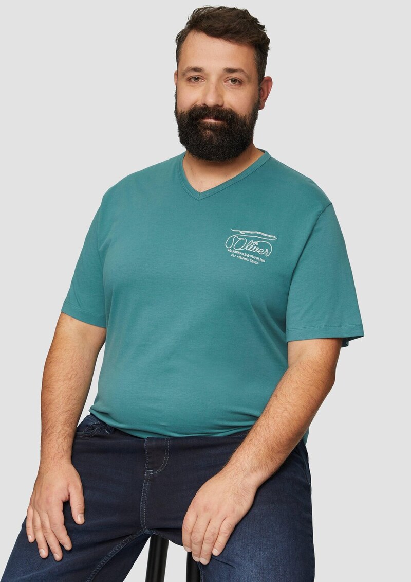 T-Shirt mit Logo-Stickerei