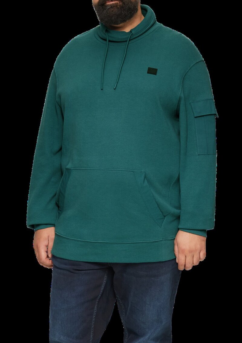 Sweatshirt mit Kängurutasche und Stehkragen