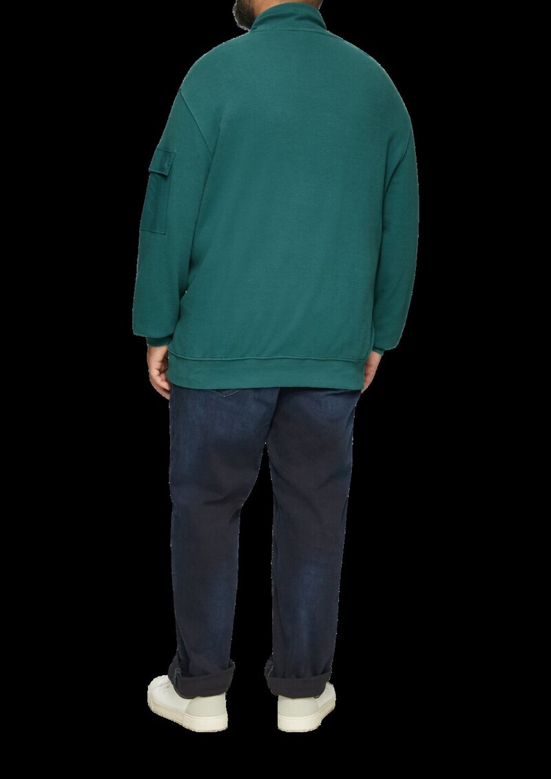 Sweatshirt mit Kängurutasche und Stehkragen