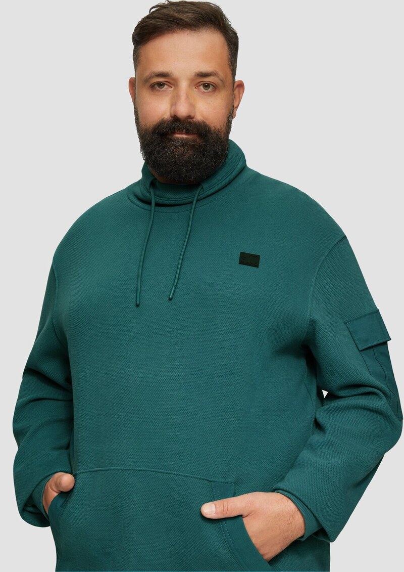 Sweatshirt mit Kängurutasche und Stehkragen