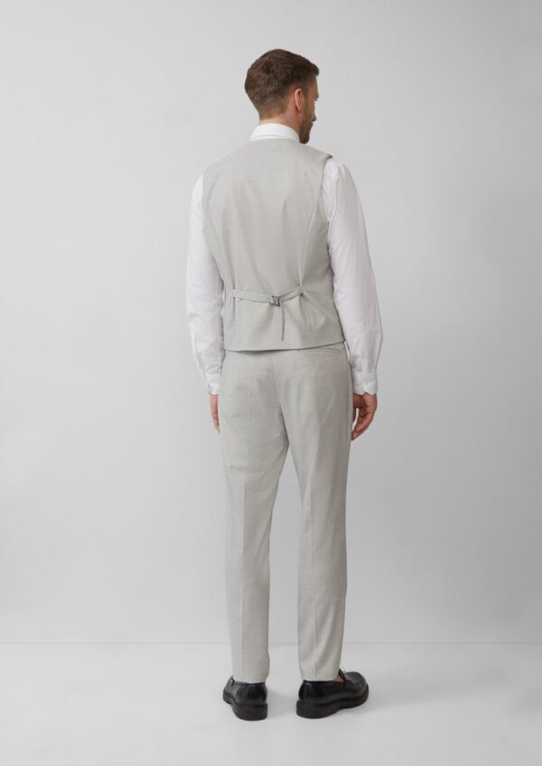 s.O PURE: Doppelreihige Weste aus kariertem Stretch-Gewebe