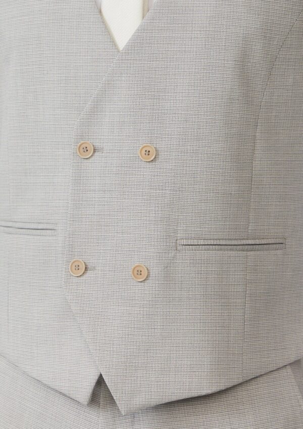 s.O PURE: Doppelreihige Weste aus kariertem Stretch-Gewebe