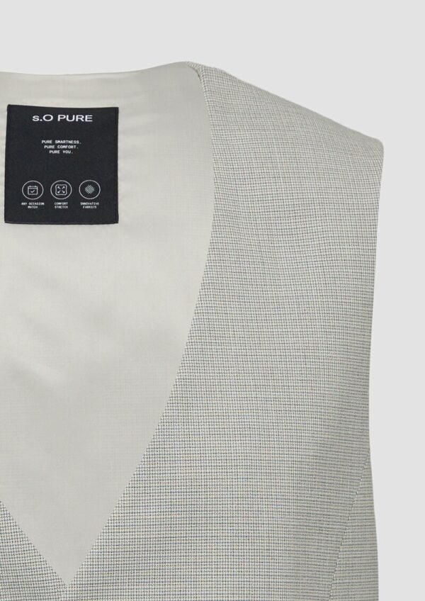 s.O PURE: Doppelreihige Weste aus kariertem Stretch-Gewebe