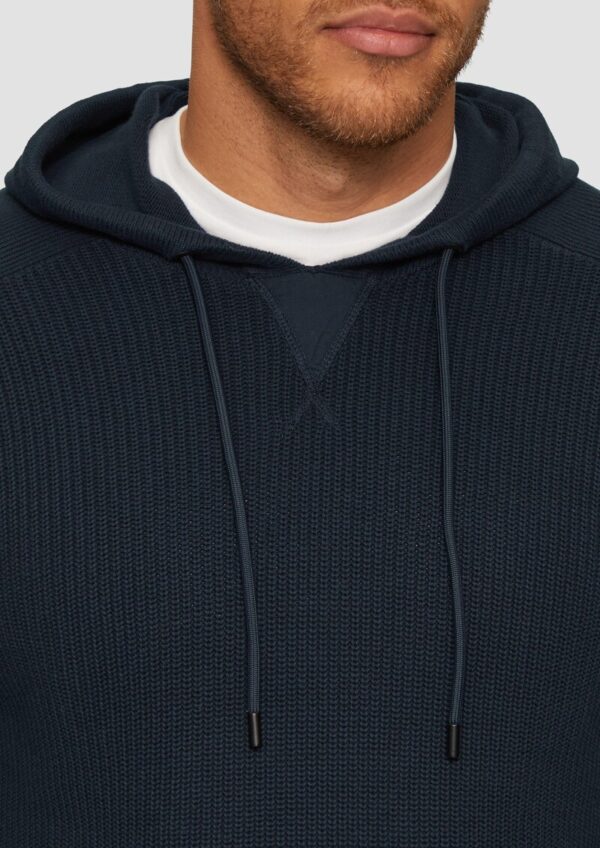 Gestrickter Relaxed-Fit-Hoodie im Fabricmix