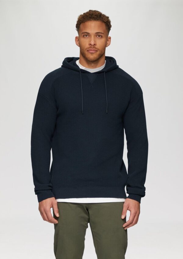 Gestrickter Relaxed-Fit-Hoodie im Fabricmix
