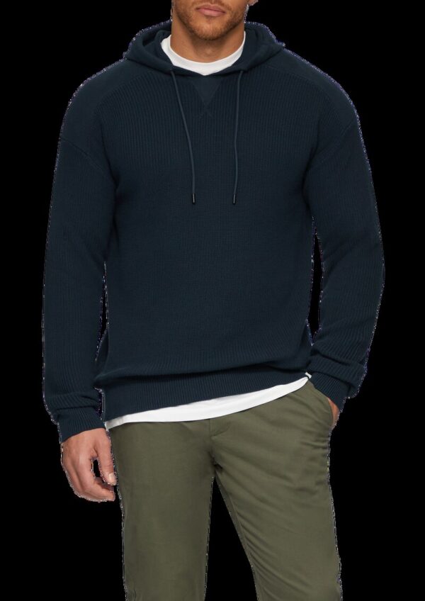 Gestrickter Relaxed-Fit-Hoodie im Fabricmix