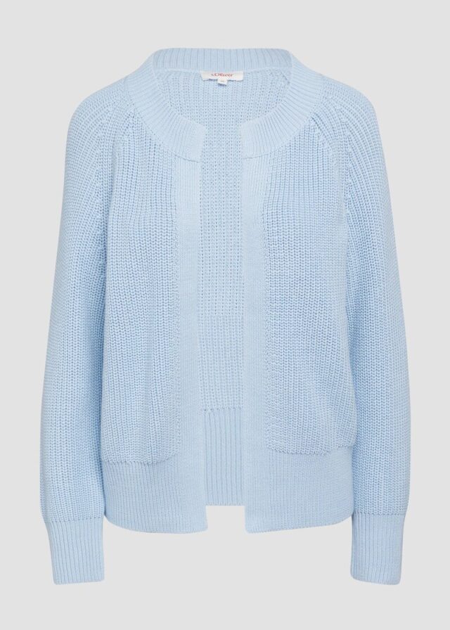 Strickjacke mit Raglanärmeln und Rippbündchen