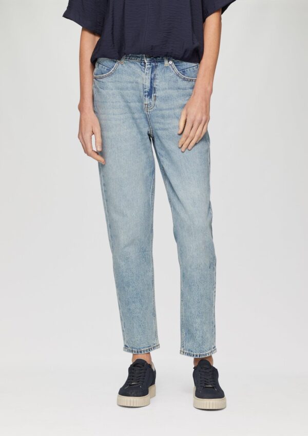 Ankle-Jeans Mom / Regular Fit / High Rise / Tapered Leg / Used-Effekt
