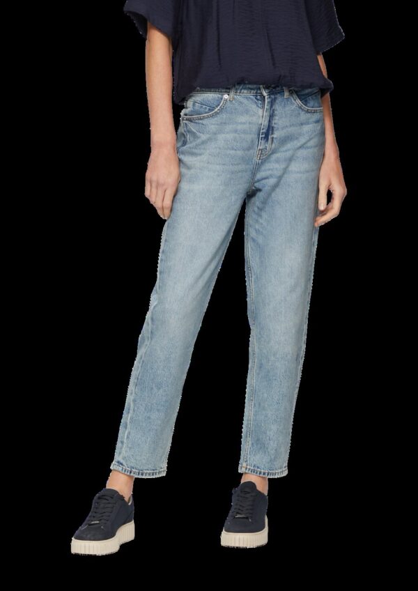 Ankle-Jeans Mom / Regular Fit / High Rise / Tapered Leg / Used-Effekt