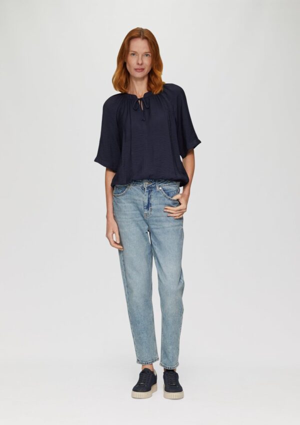 Ankle-Jeans Mom / Regular Fit / High Rise / Tapered Leg / Used-Effekt