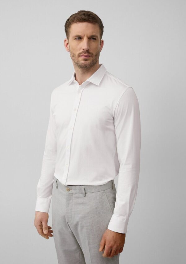 Tailored Fit: Elastisches Hemd aus Jersey