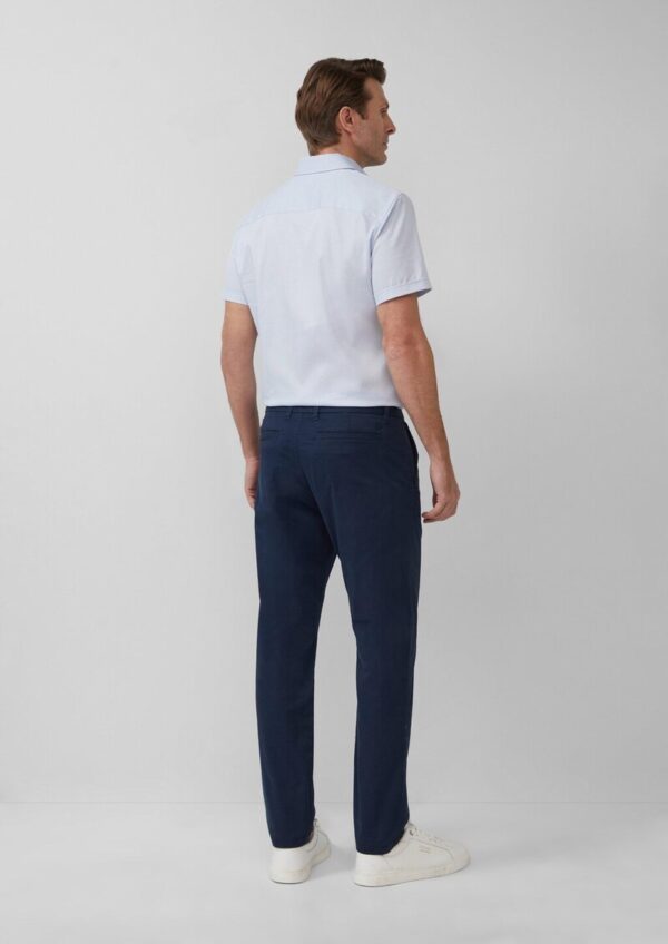 Tailored Fit: Fein gemustertes Kurzarm-Hemd aus Baumwollstretch