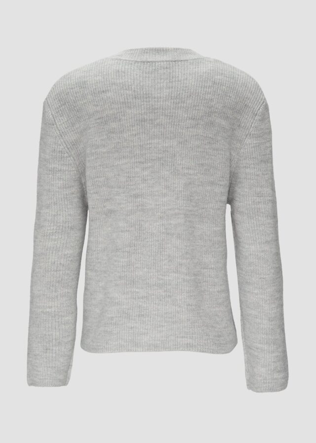 Strickjacke aus Alpakamix mit aufgesetzten Taschen