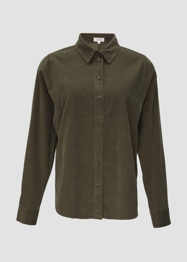 Cordbluse im Relaxed Fit mit Naht-Details