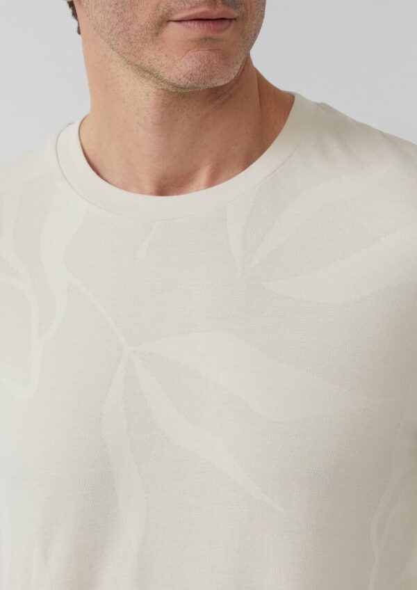 Jacquard-T-Shirt mit floraler Struktur