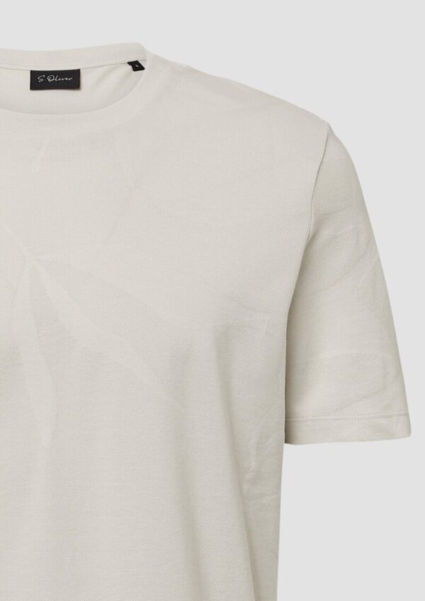 Jacquard-T-Shirt mit floraler Struktur