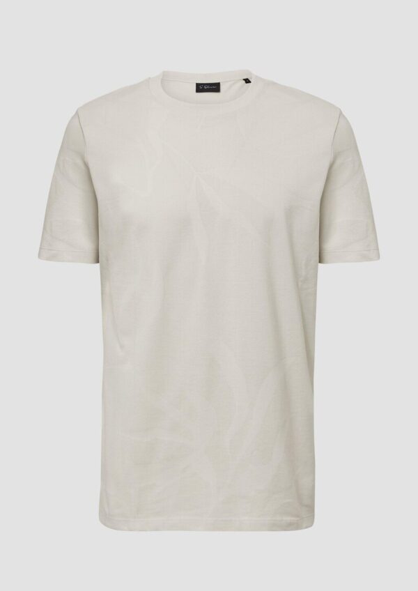 Jacquard-T-Shirt mit floraler Struktur