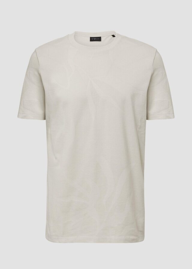 Jacquard-T-Shirt mit floraler Struktur