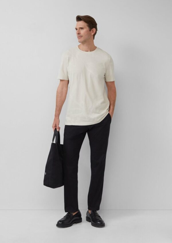 Jacquard-T-Shirt mit floraler Struktur