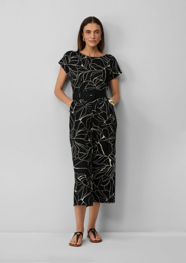 Jumpsuit in Culotte-Länge mit Flechtgürtel