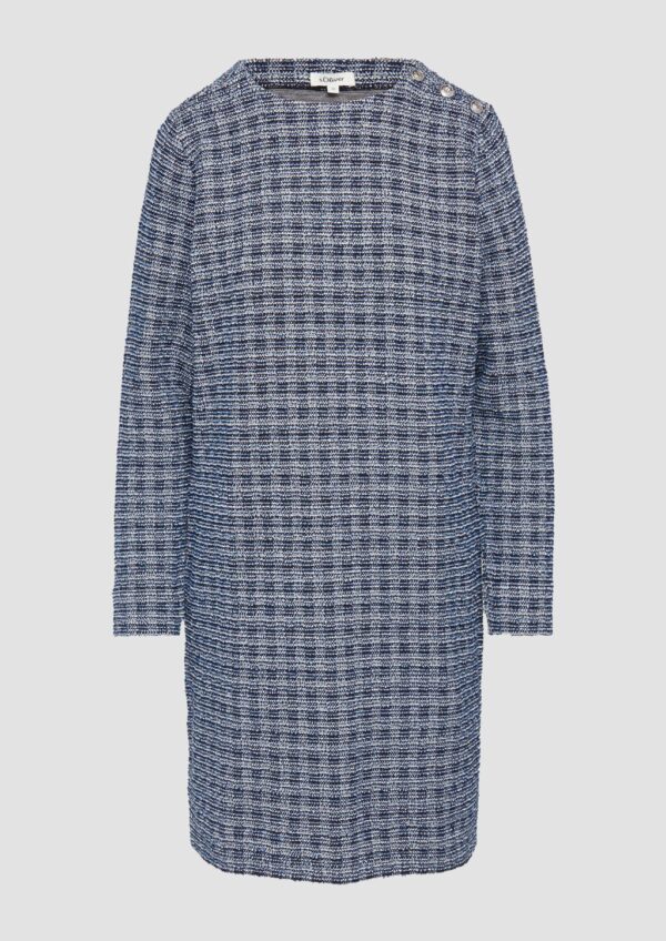 Kurzes Bouclé-Kleid mit Zierknöpfen