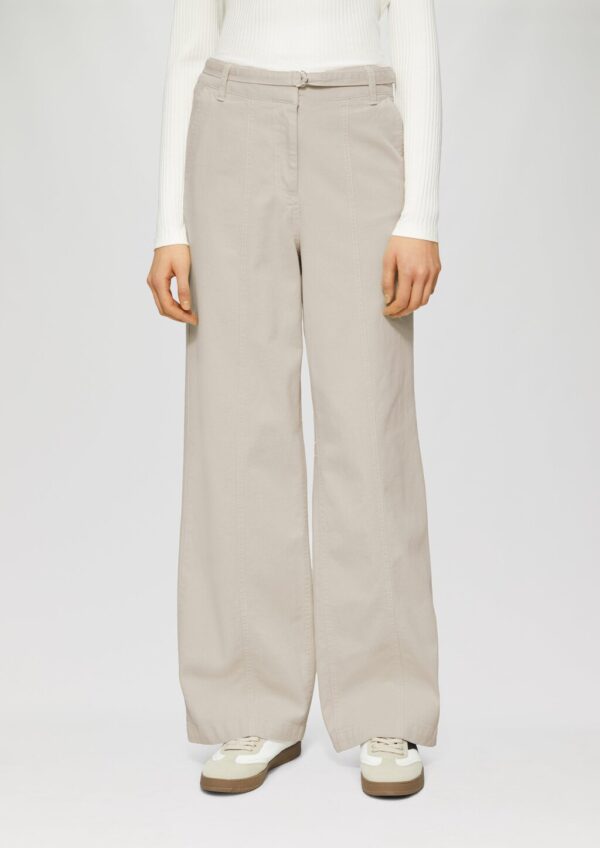 Wide-Leg-Hose aus Twill mit Gürtel