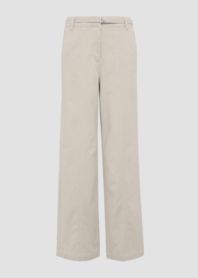 Wide-Leg-Hose aus Twill mit Gürtel
