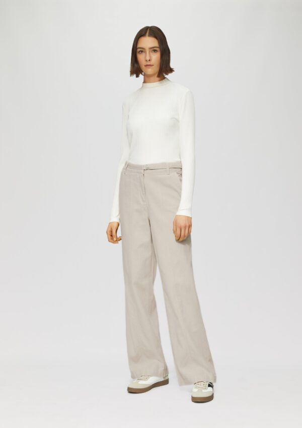 Wide-Leg-Hose aus Twill mit Gürtel