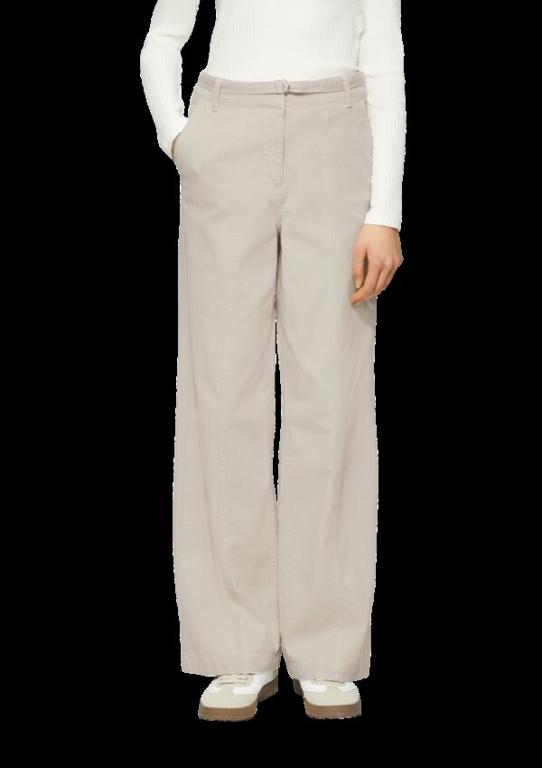 Wide-Leg-Hose aus Twill mit Gürtel