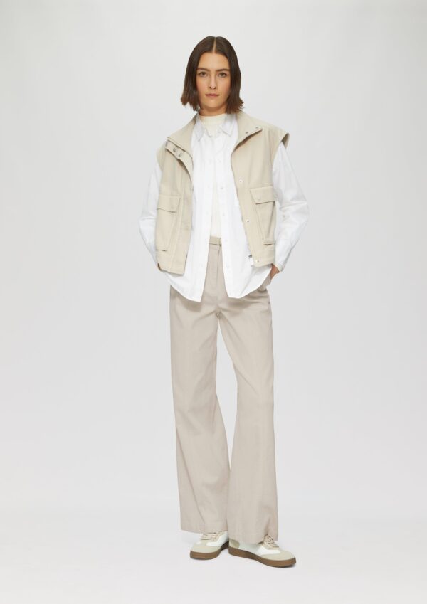 Wide-Leg-Hose aus Twill mit Gürtel