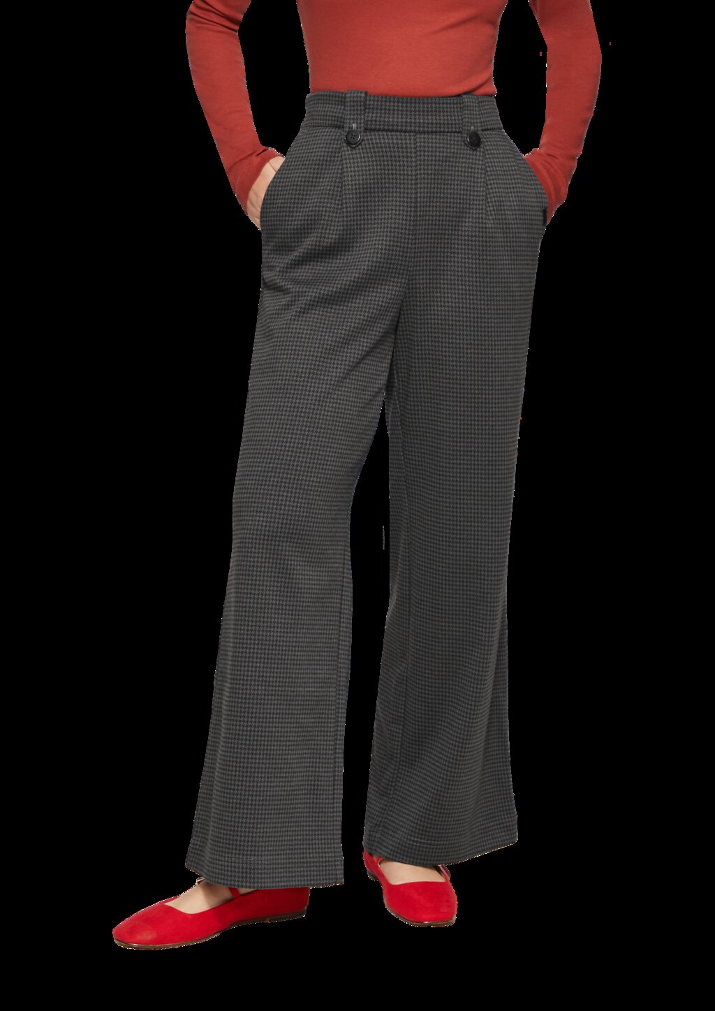 Gemusterte Wide-Leg-Hose aus Interlock-Jersey