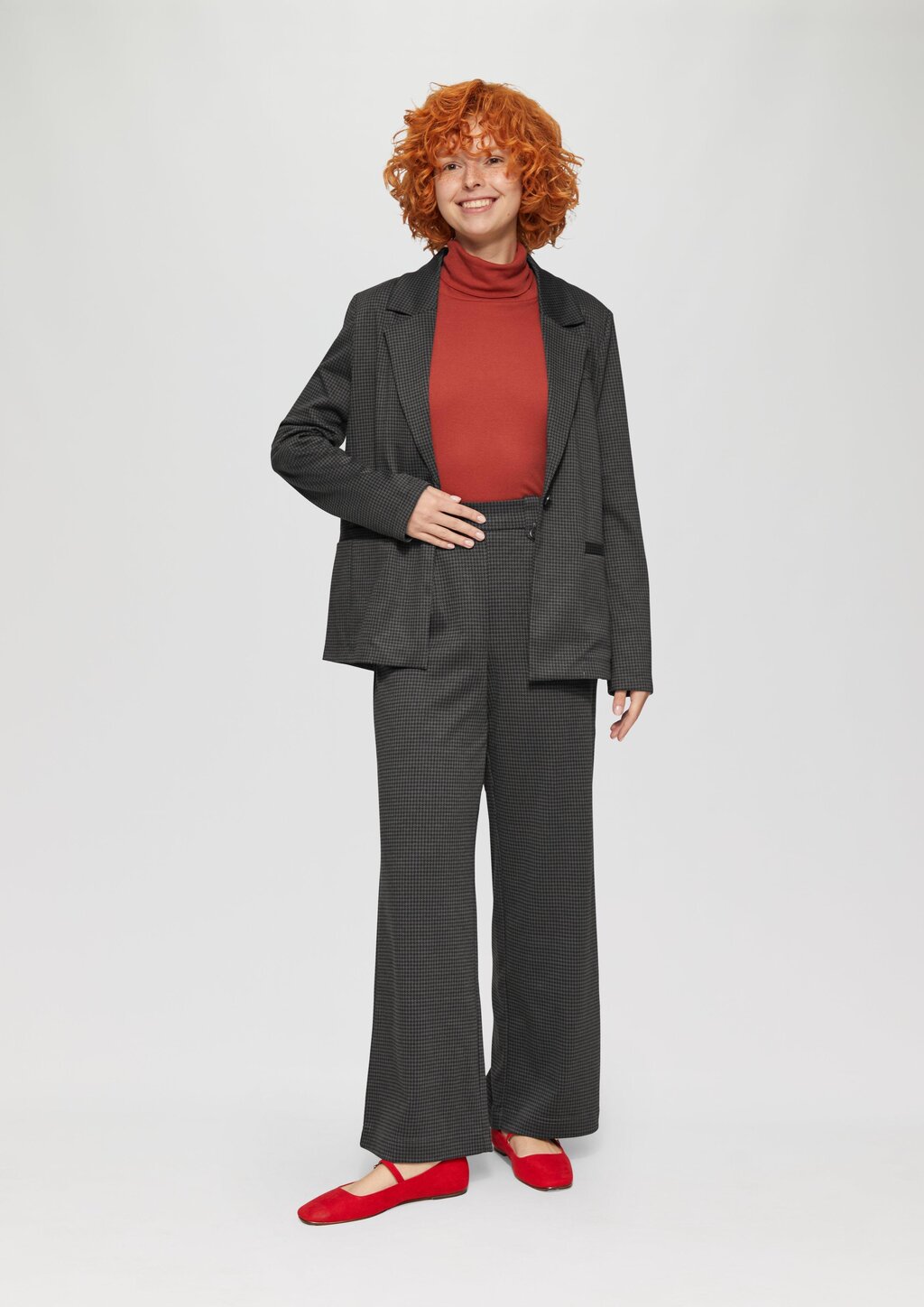 Gemusterte Wide-Leg-Hose aus Interlock-Jersey