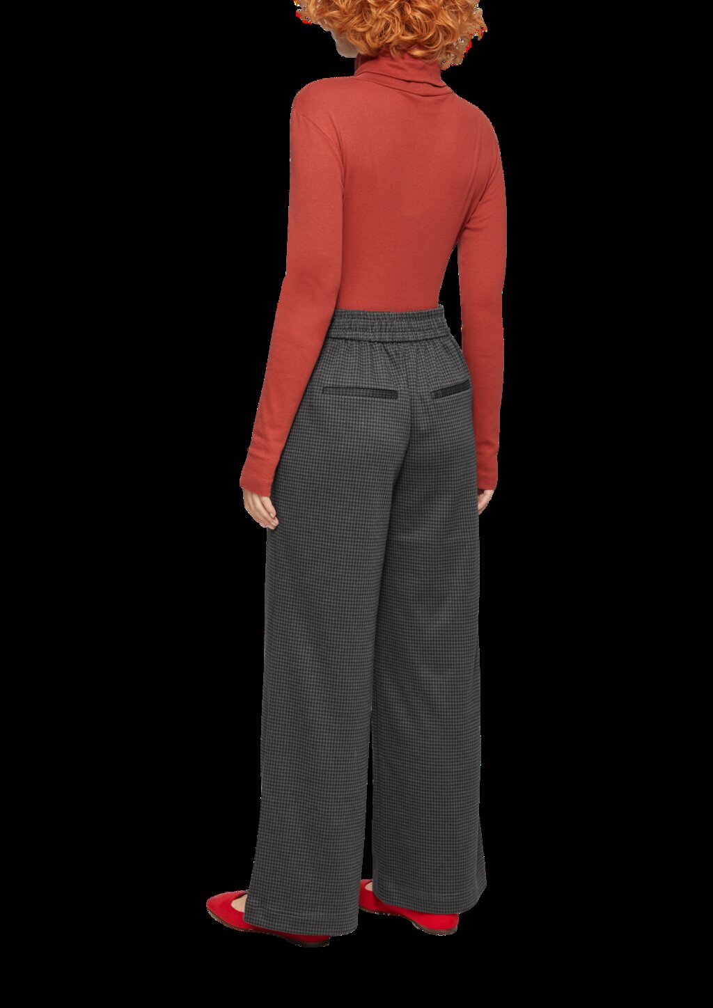 Gemusterte Wide-Leg-Hose aus Interlock-Jersey