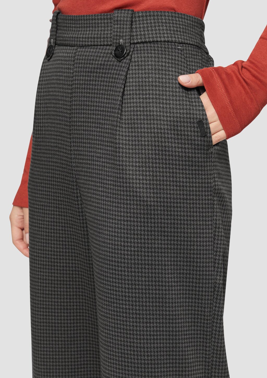 Gemusterte Wide-Leg-Hose aus Interlock-Jersey