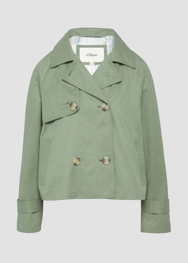 Cabanjacke mit Raglanärmeln und Streifenfutter