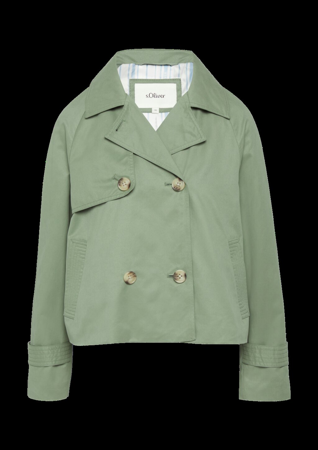 Cabanjacke mit Raglanärmeln und Streifenfutter