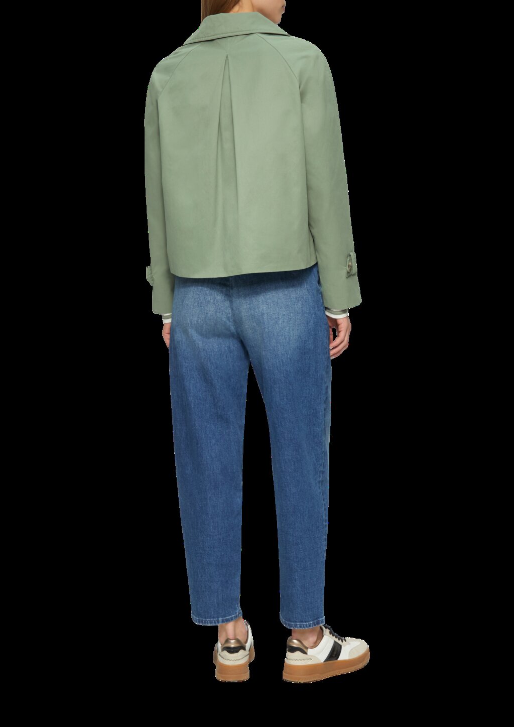 Cabanjacke mit Raglanärmeln und Streifenfutter