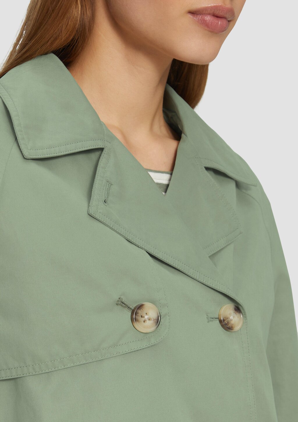 Cabanjacke mit Raglanärmeln und Streifenfutter