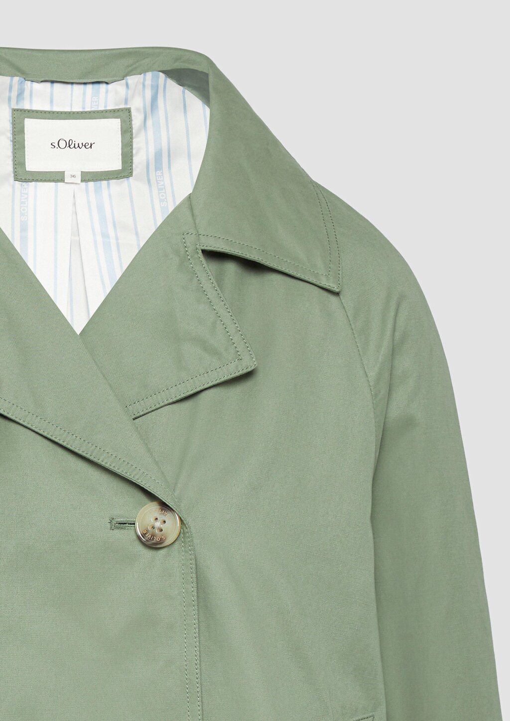 Cabanjacke mit Raglanärmeln und Streifenfutter