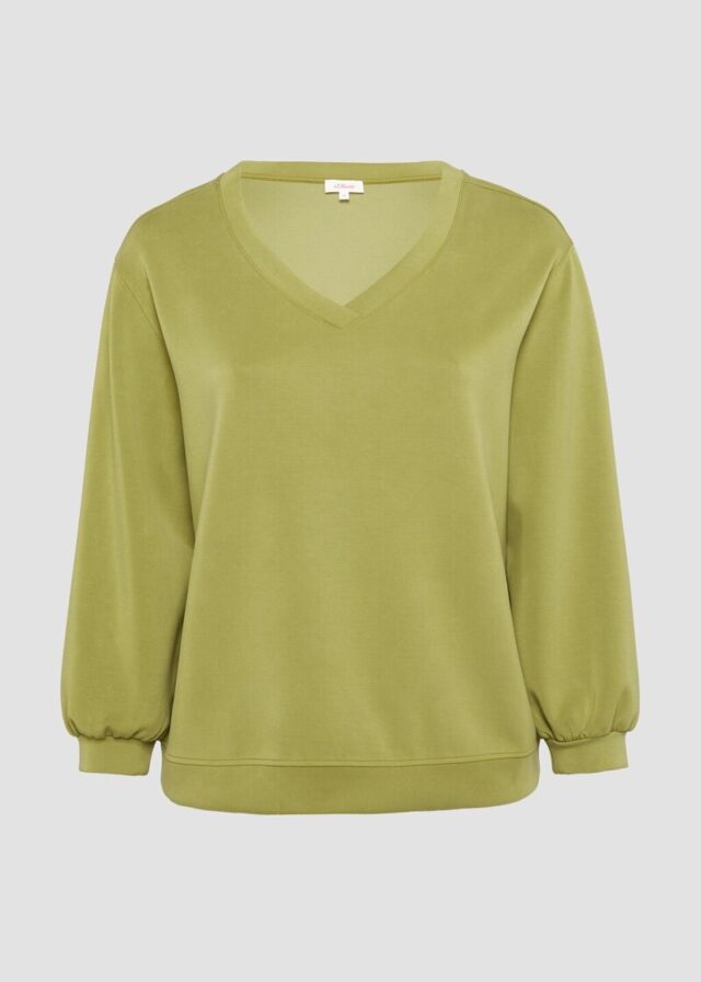 Scuba-Sweatshirt mit V-Ausschnitt