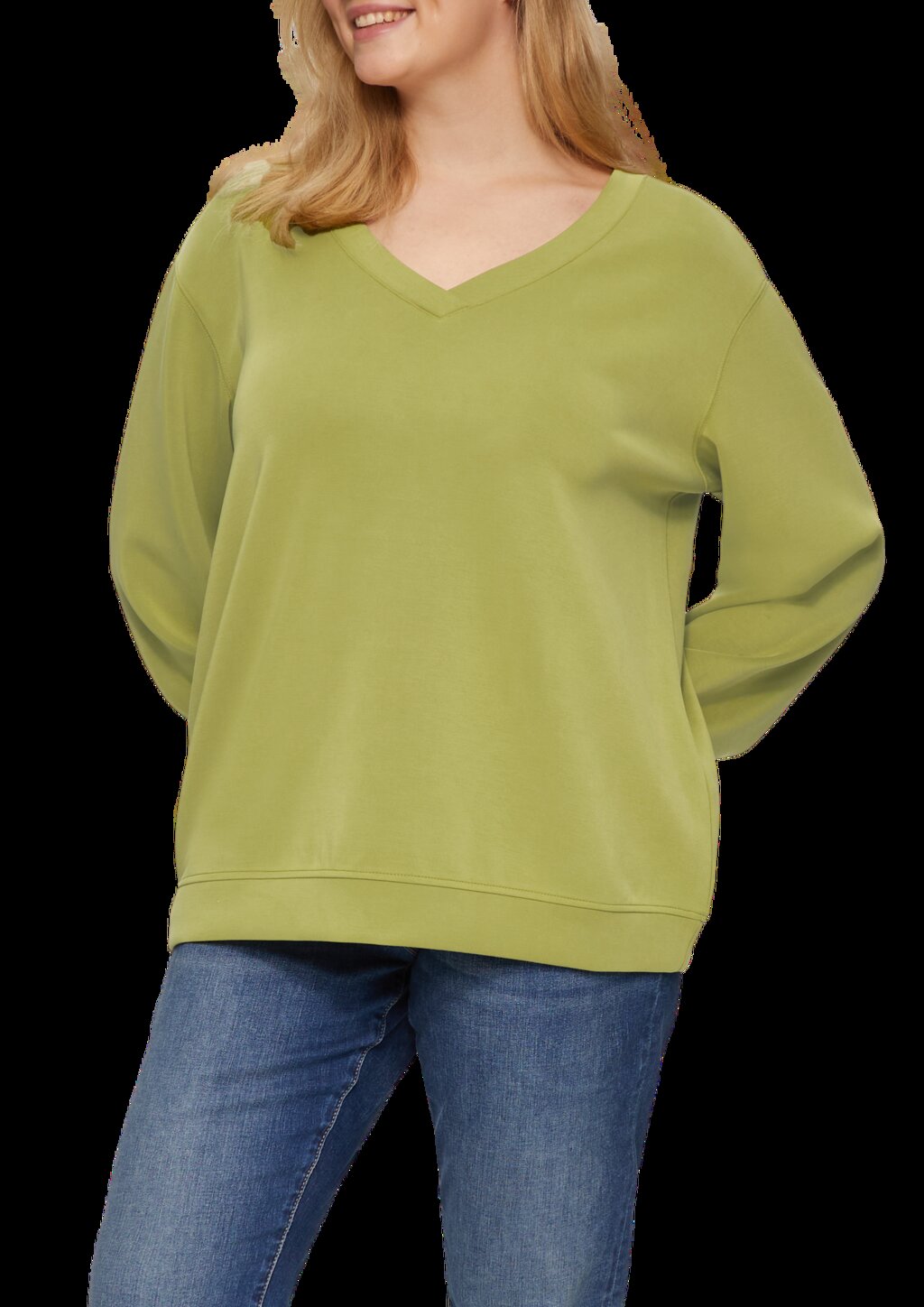 Scuba-Sweatshirt mit V-Ausschnitt