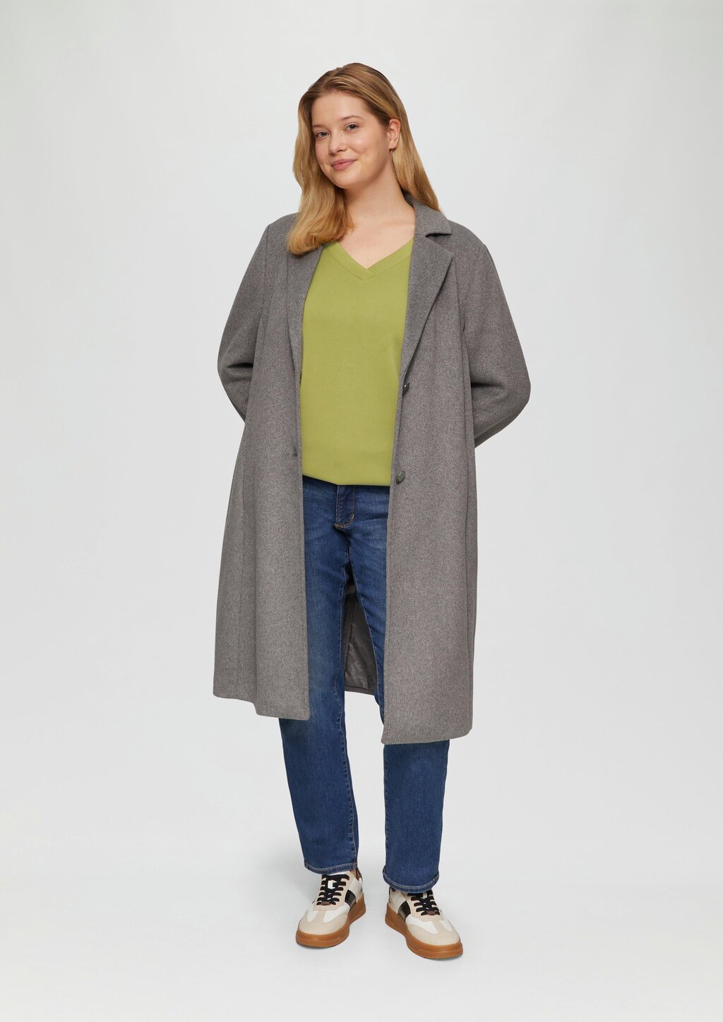 Scuba-Sweatshirt mit V-Ausschnitt