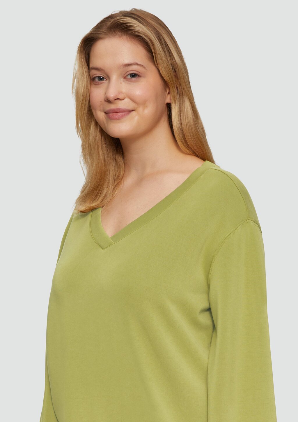 Scuba-Sweatshirt mit V-Ausschnitt